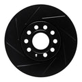 R1 05-21 Audi A3 Front Left Slotted Black Brake Rotor