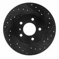 R1 05-05 Buick Terraza Rear Right Drilled & Slotted Black Brake Rotor