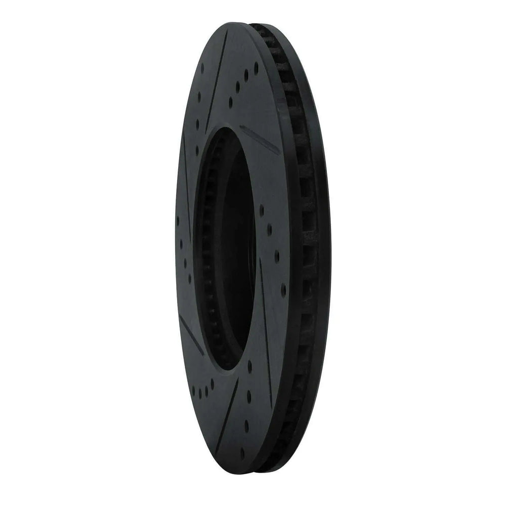 R1 12-18 Toyota Yaris (USA/Canada) Front Right Drilled & Slotted Black Brake Rotor