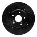 R1 16-22 Acura ILX Front Left Drilled & Slotted Black Brake Rotor
