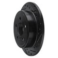R1 03-07 Jeep TJ (Canada - See Wrangler for US) Rear Right Drilled & Slotted Black Brake Rotor