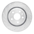 R1 Concepts Brake Rotor Drilled and Slotted Silver Fits Audi TT