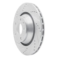 R1 Concepts Brake Rotor Drilled and Slotted Silver Fits Audi TT