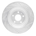 R1 Concepts Brake Rotor Drilled and Slotted Silver Fits Audi TT