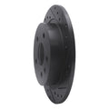 R1 11-16 Buick LaCrosse Rear Right Drilled & Slotted Black Brake Rotor