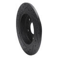 R1 11-16 Buick LaCrosse Rear Right Drilled & Slotted Black Brake Rotor