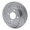 R1 79-83 Mazda RX-7 Front Left Drilled & Slotted Silver Brake Rotor