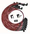 Moroso SBC Over Valve Cover 90Deg Plug Non-HEI Sleeved Ultra Spark Plug Wire Set - Red