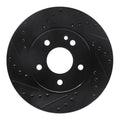 R1 94-97 Mercedes-Benz C280 Front Left Drilled & Slotted Black Brake Rotor