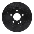 R1 94-97 Mercedes-Benz C280 Front Right Drilled & Slotted Black Brake Rotor