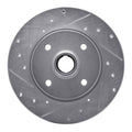 R1 76-84 Porsche 924 Front Left Drilled & Slotted Silver Brake Rotor