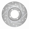 R1 70-73 Nissan 240Z Front Right Drilled & Slotted Silver Brake Rotor