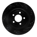R1 15-23 Ford Mustang Rear Right Drilled & Slotted Black Brake Rotor