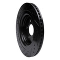 R1 15-23 Ford Mustang Rear Right Drilled & Slotted Black Brake Rotor