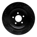 R1 15-23 Ford Mustang Rear Right Drilled & Slotted Black Brake Rotor
