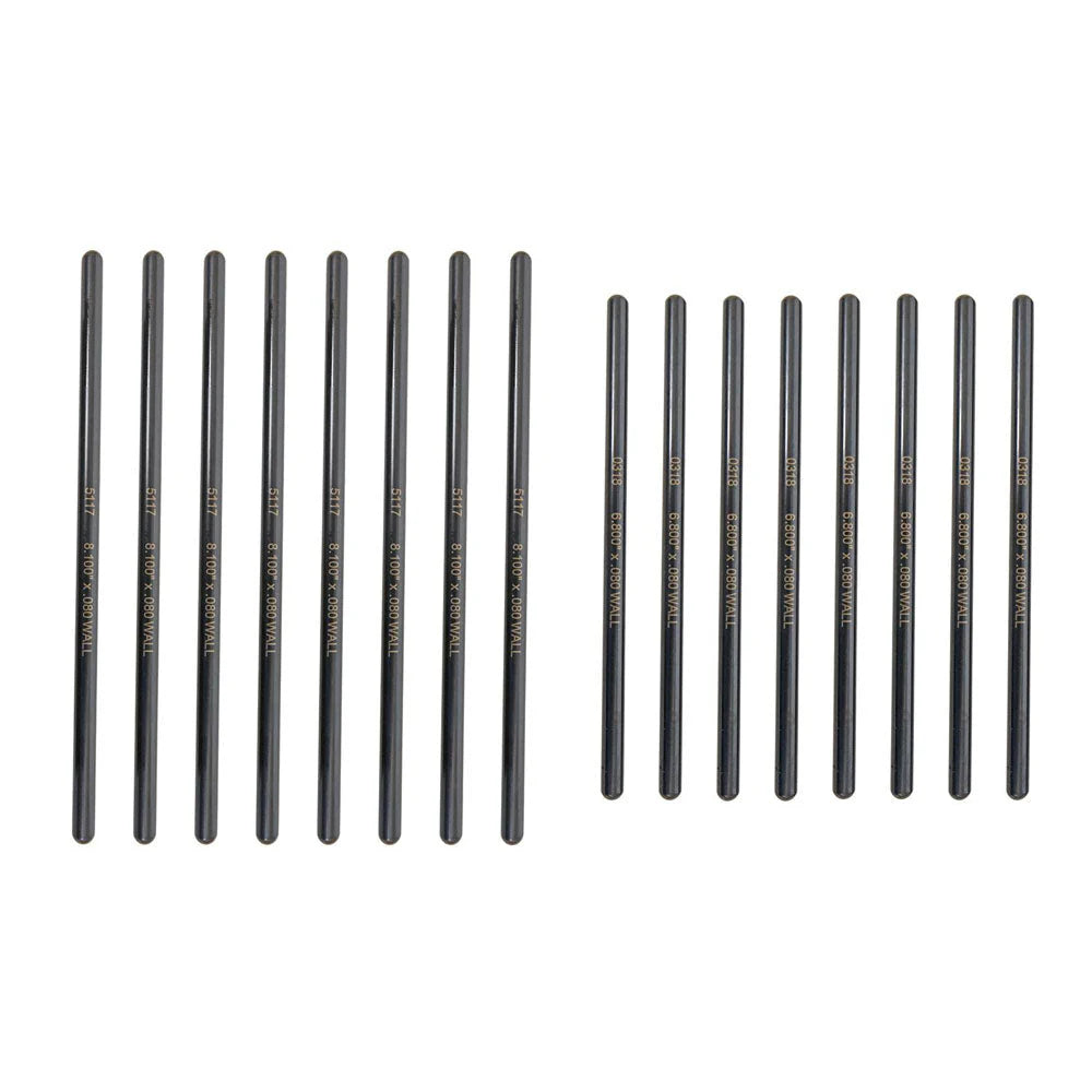 Manley Swedged End Chrome Pushrods 9.450in Lenth .080in Thickness 5/16in Diameter (Set of 16)