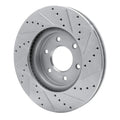 R1 06-09 Chevrolet Trailblazer Front Left Drilled & Slotted Silver Brake Rotor