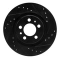 R1 98-15 Volkswagen Beetle Front Right Drilled & Slotted Black Brake Rotor