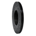 R1 98-15 Volkswagen Beetle Front Right Drilled & Slotted Black Brake Rotor