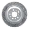 R1 14-23 Jeep Cherokee Rear Left Drilled & Slotted Geo-Carbon Rotor