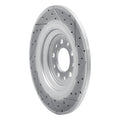 R1 14-23 Jeep Cherokee Rear Left Drilled & Slotted Geo-Carbon Rotor