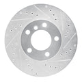 R1 11-16 Mini Cooper Paceman Front Right Drilled & Slotted Silver Brake Rotor