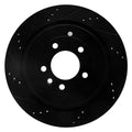 R1 05-16 Land Rover Discovery (Latin America) Rear Left Drilled & Slotted Black Brake Rotor