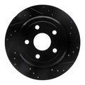 R1 11-25 Dodge Durango Rear Right Drilled & Slotted Black Brake Rotor