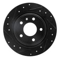 R1 11-19 Buick Verano Rear Left Drilled & Slotted Black Brake Rotor