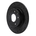 R1 11-19 Buick Verano Rear Left Drilled & Slotted Black Brake Rotor