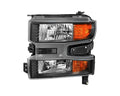 1500 OE DRIVER HEADLIGHT HALOGEN MODELS BLACK HOUSING CLEAR LENS - NO BULBS INCLUDED