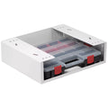 END UNDER SHELF PANEL BRACKET WITH SMALL PARTS ORGANIZER CASE 16 X 4.5 X 13.5IN WHITE STEEL FINISH