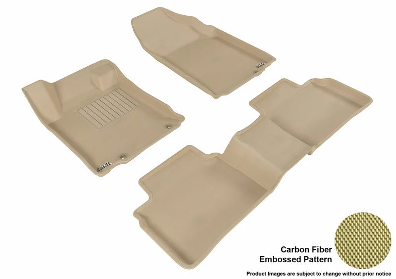 3D MAXpider 2013-2015 Nissan Altima Sedan Kagu 1st & 2nd Row Floormats - Tan