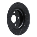 R1 17-25 Acura Integra Rear Left Drilled & Slotted Black Brake Rotor
