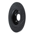 R1 17-25 Acura Integra Rear Left Drilled & Slotted Black Brake Rotor