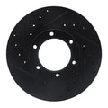 R1 87-88 Toyota Pickup Front Left Drilled & Slotted Black Brake Rotor