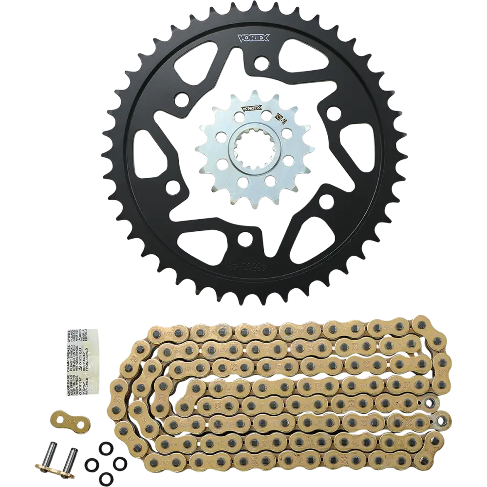 Vortex Racing V3 2.0 Chain and Sprocket Kit 3567-16,435CS-43,G525SX3-114- Gold