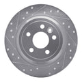DFC 13-15 Land Rover LR2 Rear Left Drilled & Slotted Silver Brake Rotor