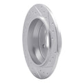 DFC 13-15 Land Rover LR2 Rear Left Drilled & Slotted Silver Brake Rotor