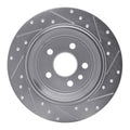 DFC 13-15 Land Rover LR2 Rear Left Drilled & Slotted Silver Brake Rotor