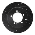 R1 91-93 Dodge STEALTH Rear Left Drilled & Slotted Black Brake Rotor
