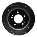 R1 17-23 Hyundai Kona EV Rear Right Drilled & Slotted Black Brake Rotor