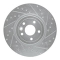R1 Concepts Brake Rotor Drilled and Slotted Silver Fits Jaguar XE