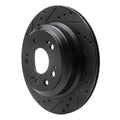 R1 05-12 Acura RL Rear Left Drilled & Slotted Black Brake Rotor