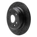 R1 05-12 Acura RL Rear Left Drilled & Slotted Black Brake Rotor