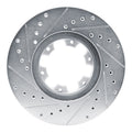 R1 Concepts Brake Rotor Drilled and Slotted Silver Fits Infiniti QX4