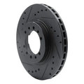 R1 90-04 Mitsubishi Montero Sport (USA/Canada) Front Left Drilled & Slotted Black Brake Rotor