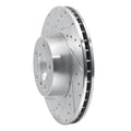R1 Concepts Brake Rotor Drilled and Slotted Silver Fits BMW X3