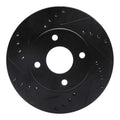R1 1995-2004 Ford CONTOUR Front Left Drilled & Slotted Black Brake Rotor
