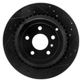 R1 06-12 Mercedes-Benz GL350 Rear Right Drilled & Slotted Black Brake Rotor